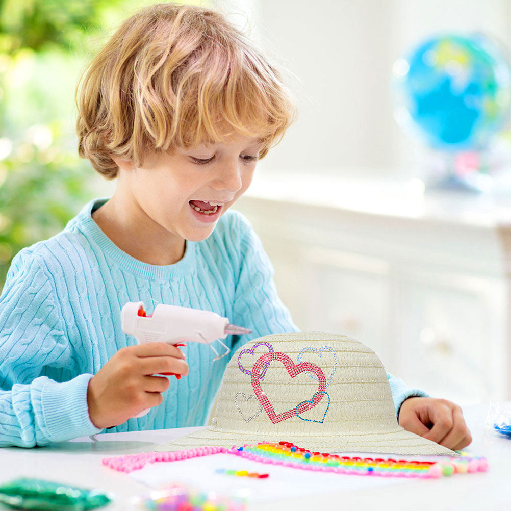 Art Craft Activity - 8 sombreros de paja blancos para