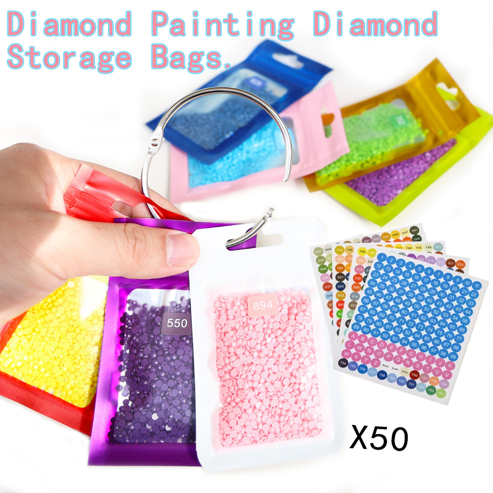 Art Craft Organizer - 50 Bolsas de Almacenamiento para Cuentas