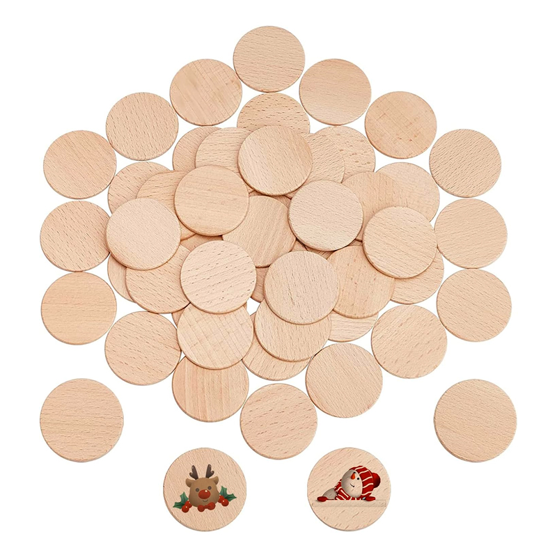 Letter S Art Craft - Monedas redondas de madera de haya