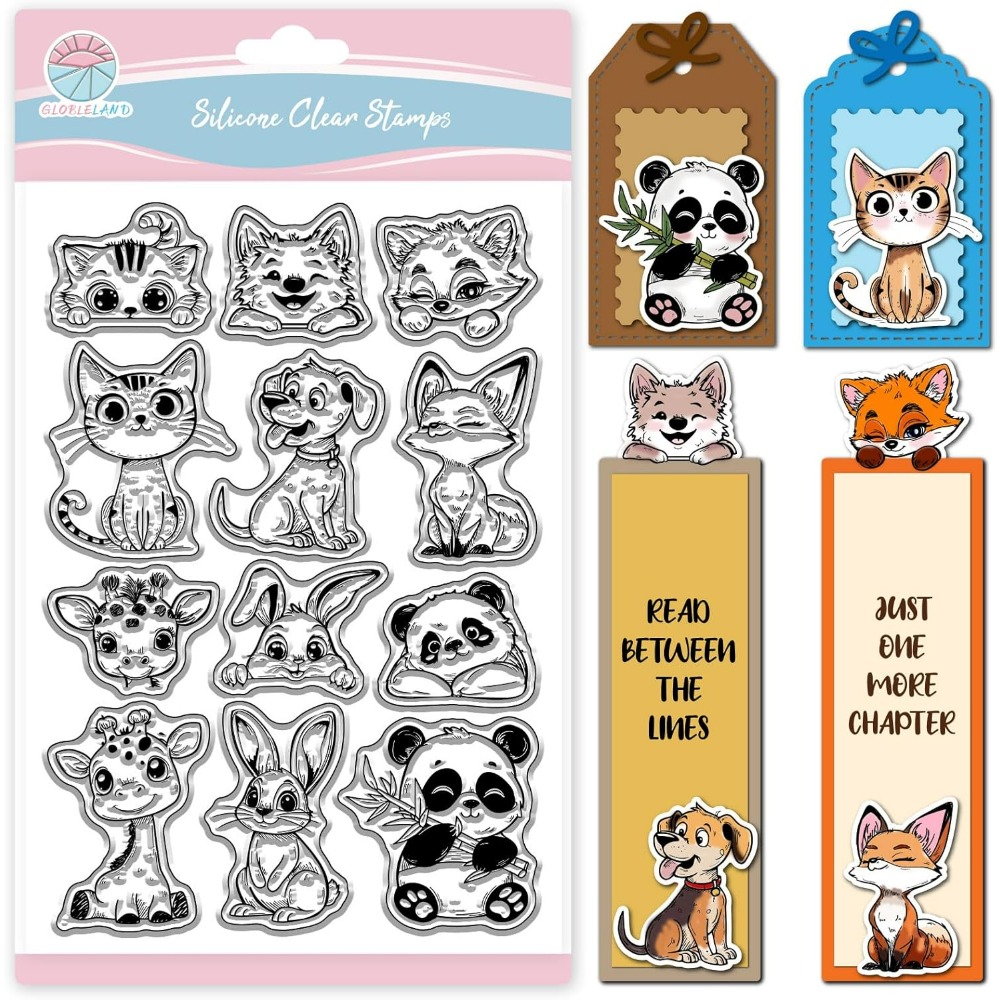 Rubber Stamp Blank - Sellos transparentes de gato, perro, conejo,