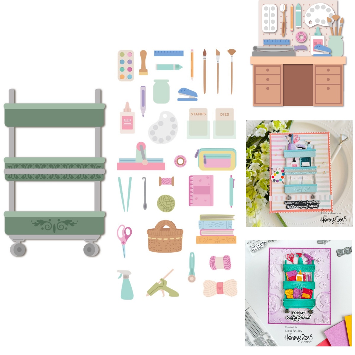 Letter S Art Craft - Troqueles de carrito de suministros para